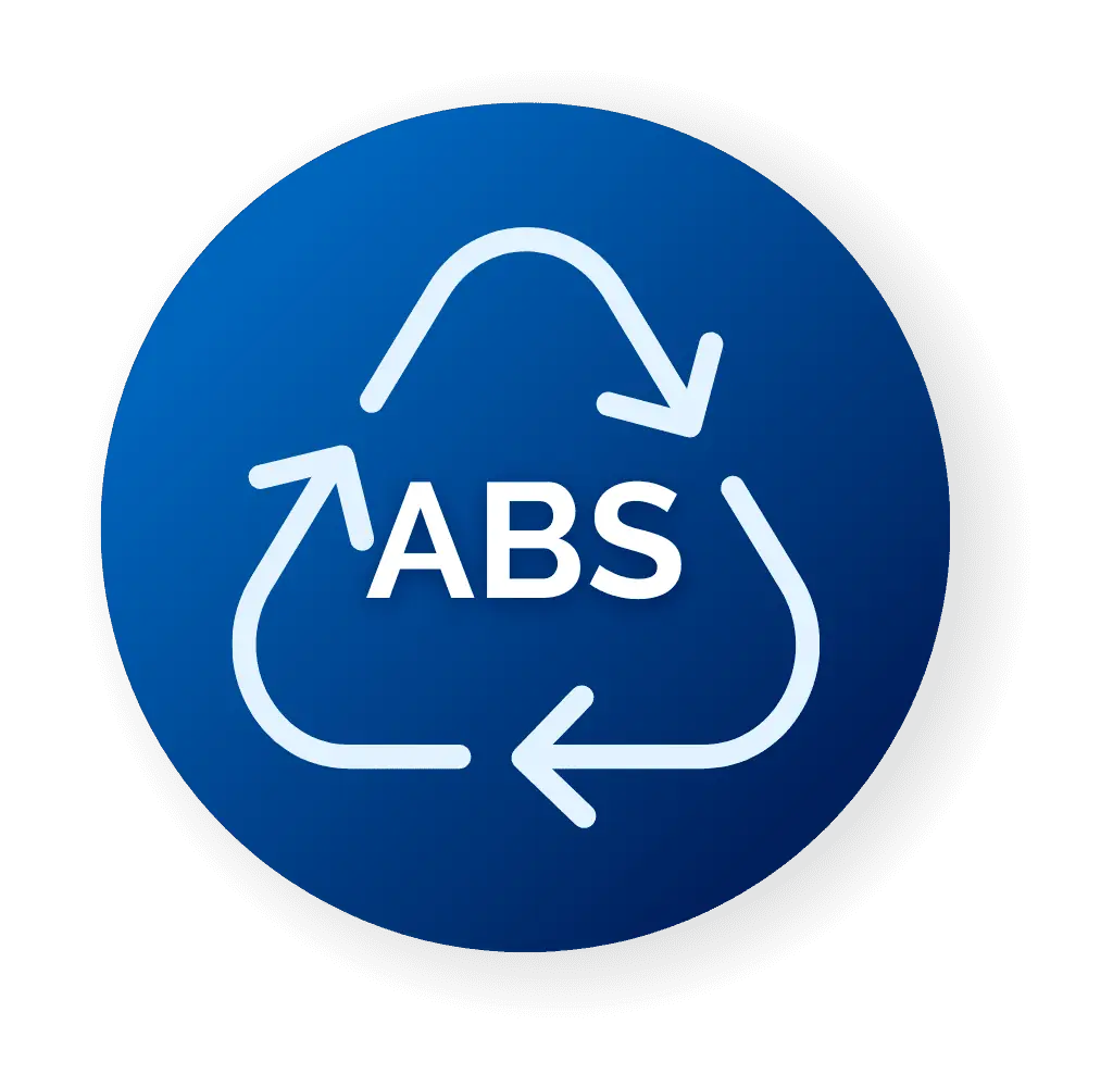 Made from recycled ABS icon