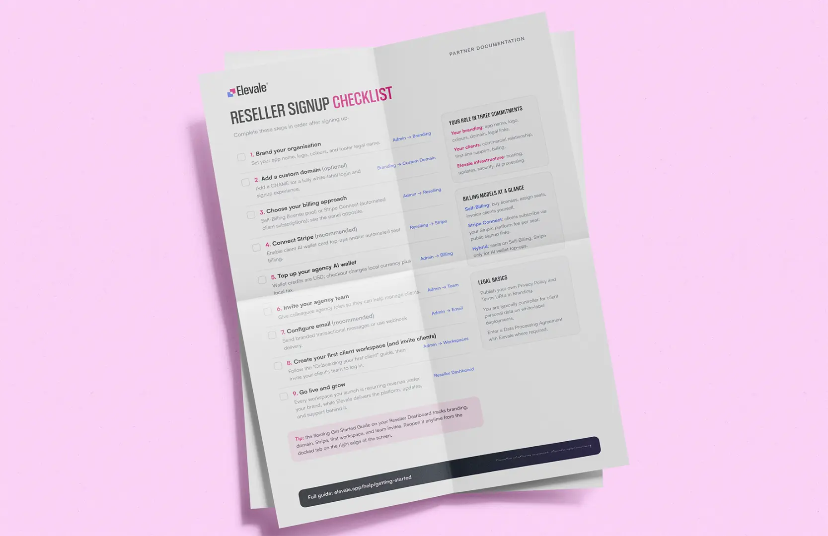 Elevale Reseller Checklist